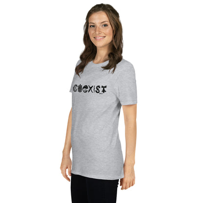 COEXIST Unisex T-shirt with Black Text