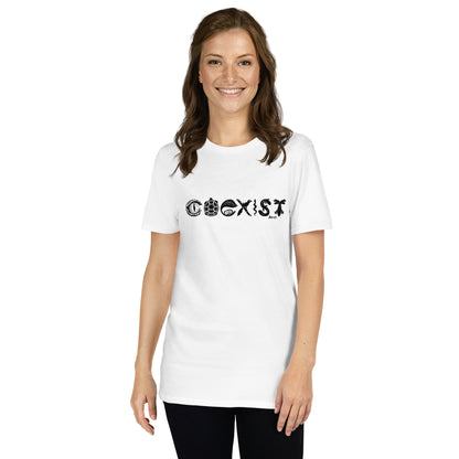 COEXIST Unisex T-shirt with Black Text