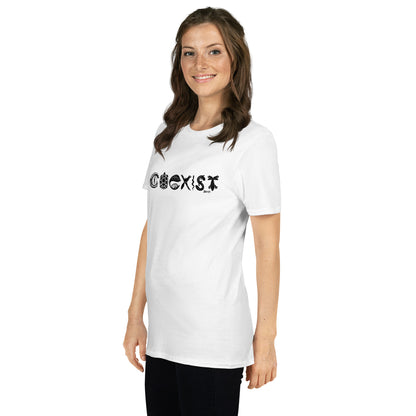 COEXIST Unisex T-shirt with Black Text