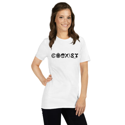 COEXIST Unisex T-shirt with Black Text