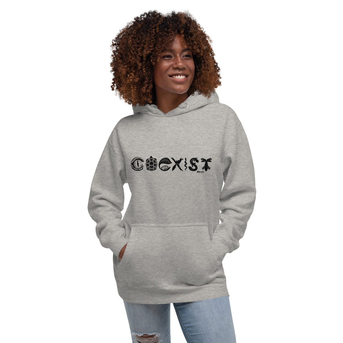 COEXIST Unisex Hoodie with Black Text