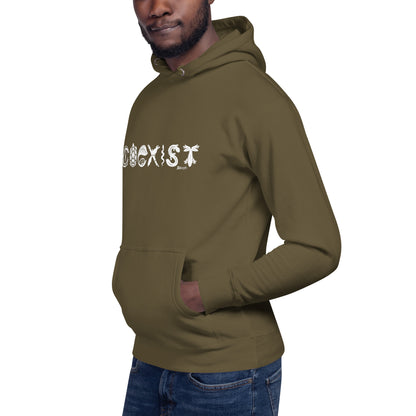COEXIST Unisex Hoodie with White Text