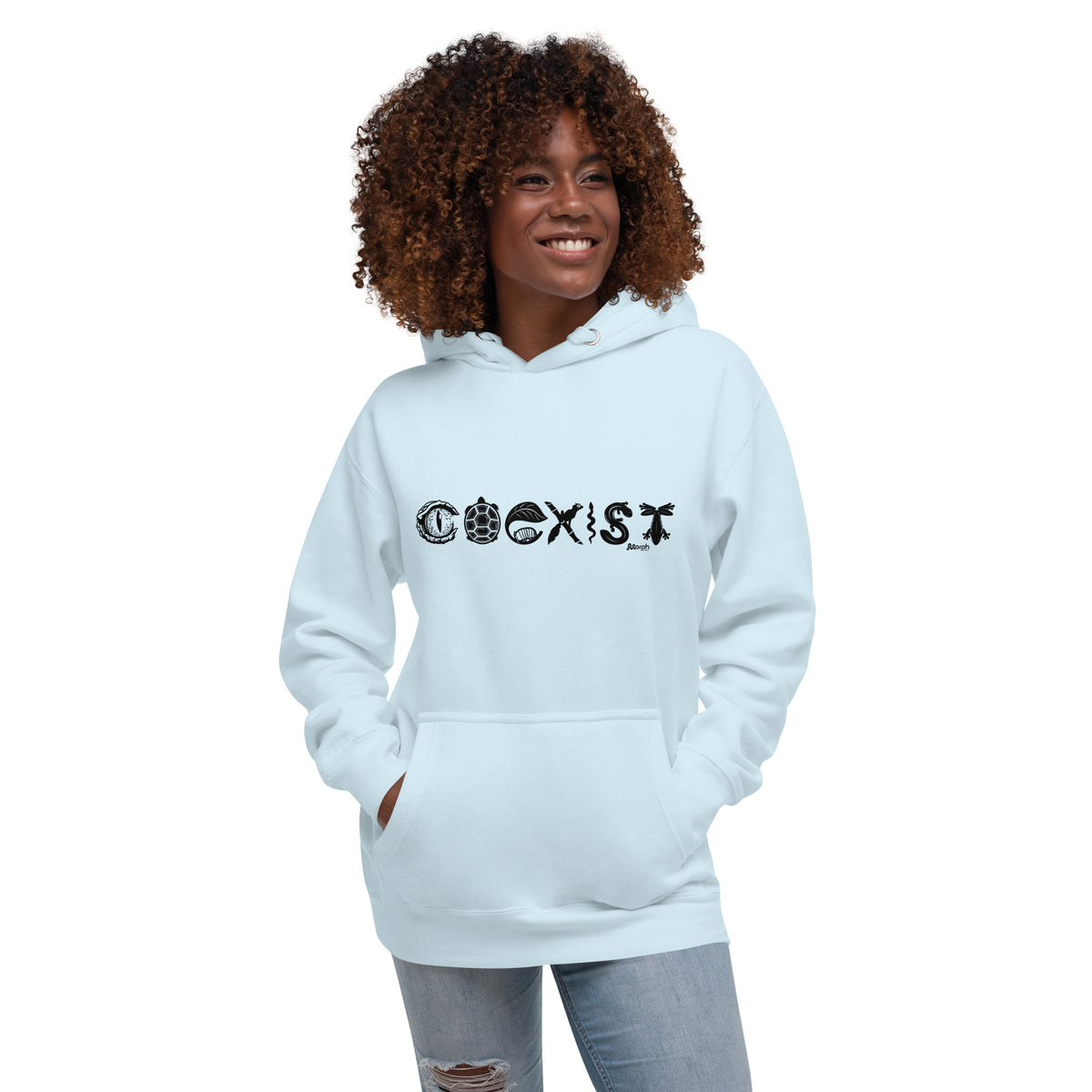 COEXIST Unisex Hoodie with Black Text