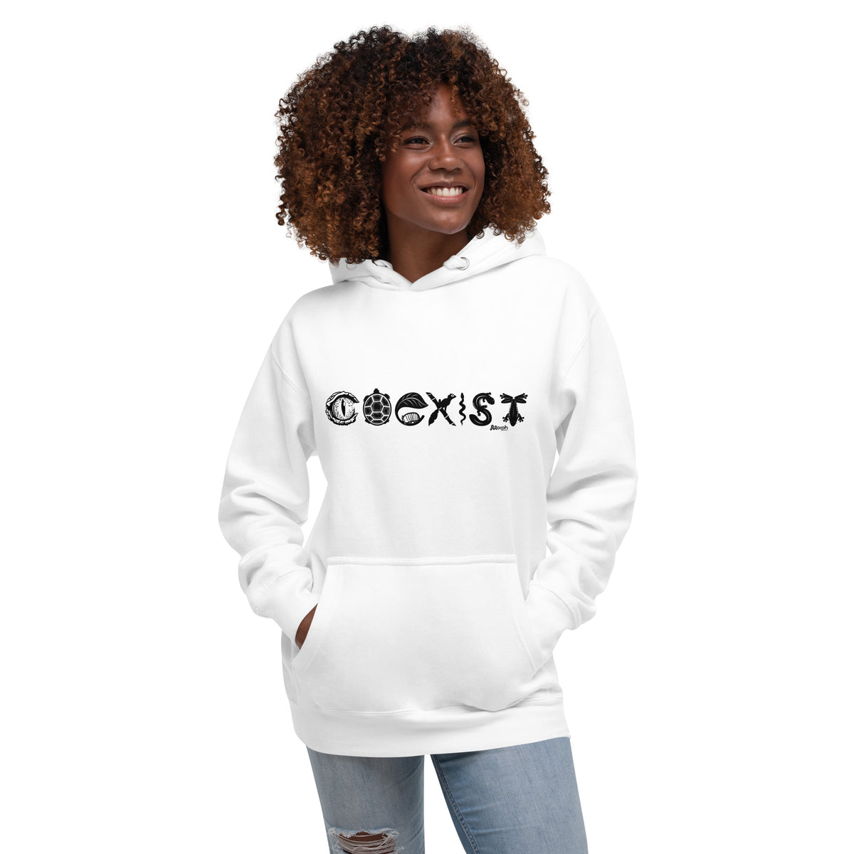 COEXIST Unisex Hoodie with Black Text