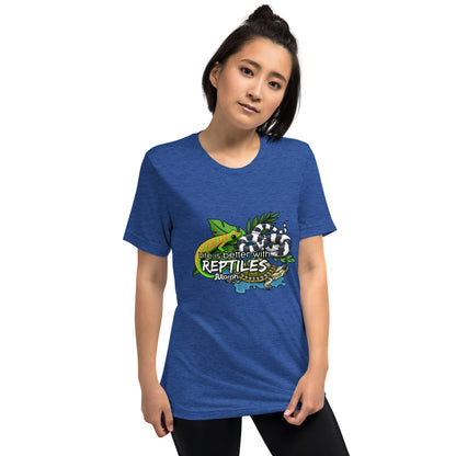 Life is Better with Reptiles Tr-Blend Unisex T-Shirt